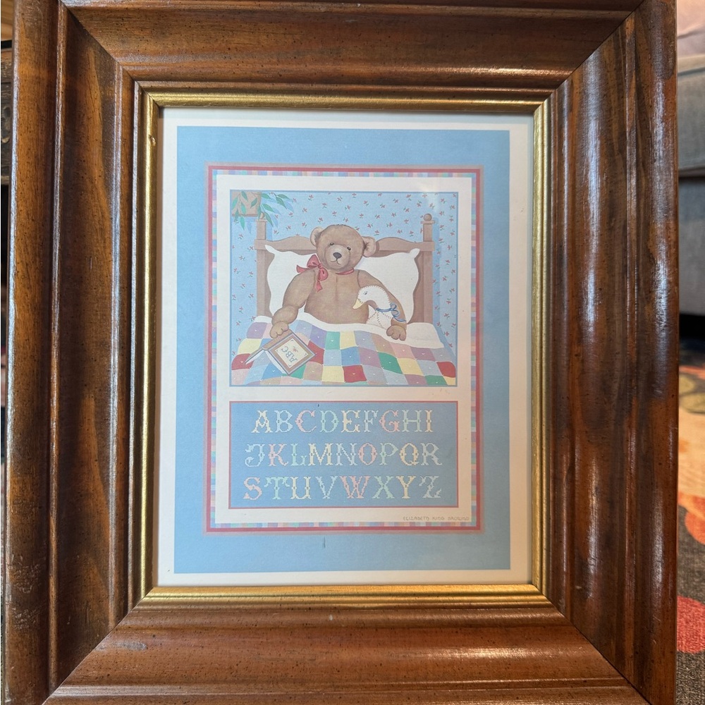 Teddy Bear Alphabet Nursery Print - Blue & Pastel